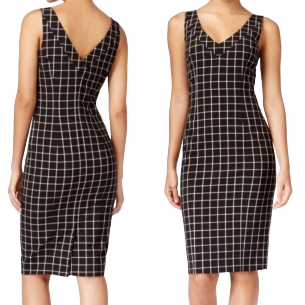 Michael Kors Windowpane Print Sheath Dress